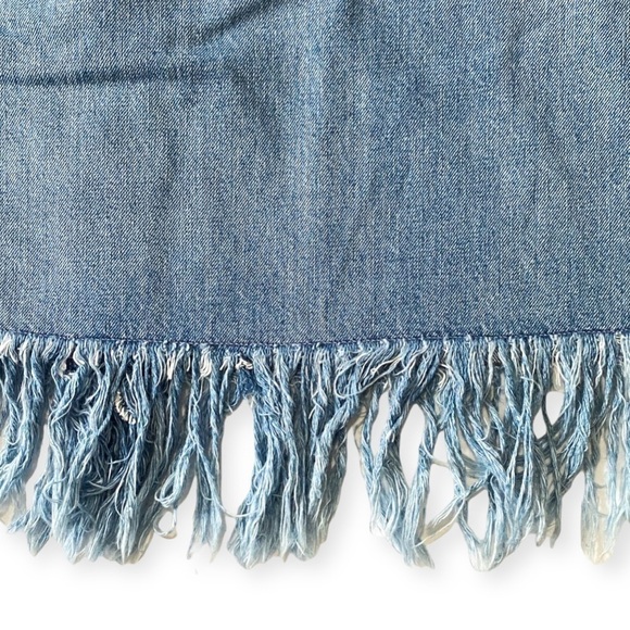 NWT 3x1 NYC Asymmetrical fringe button down denim skirt size S - Picture 8 of 13
